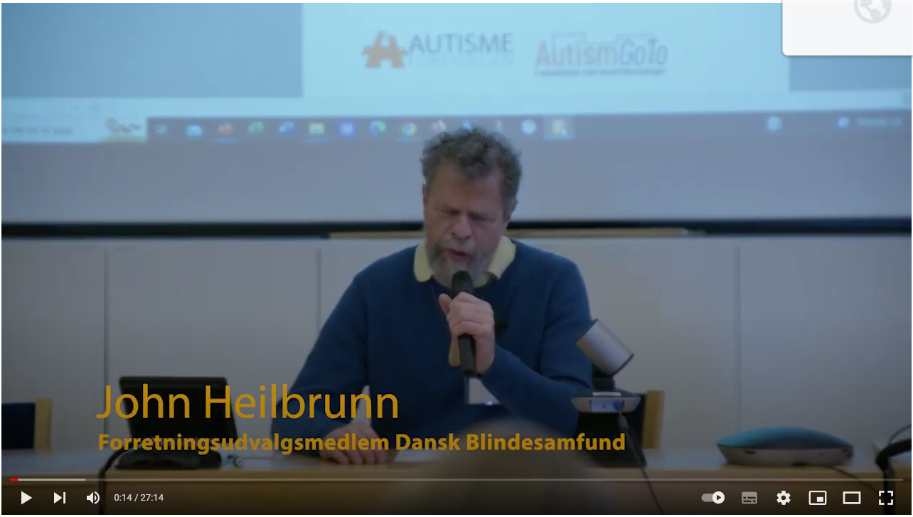 Screendump af John Heilbrunns video - Seminar om tilgængelighed - 9-3-23