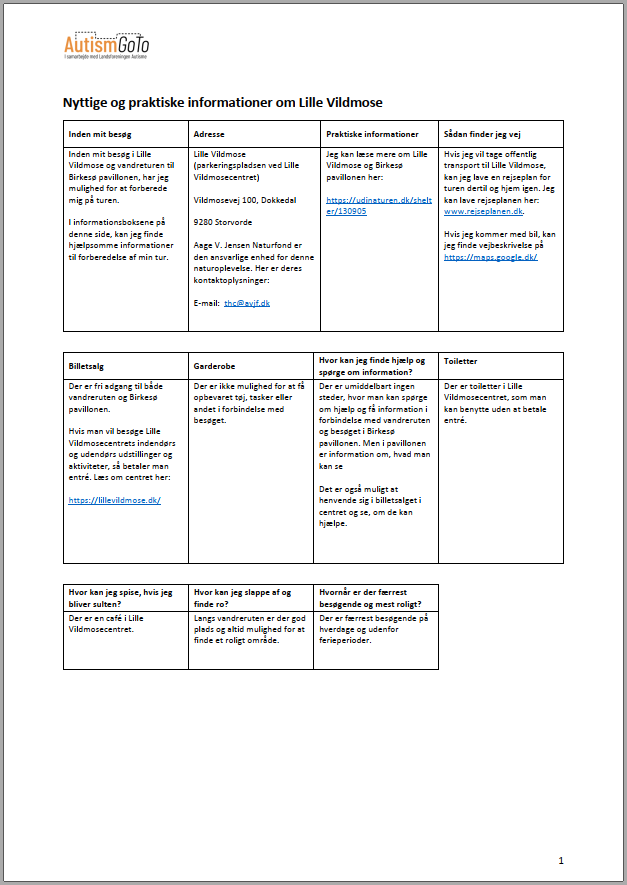 Foto af informationsside - Lille Vildmose