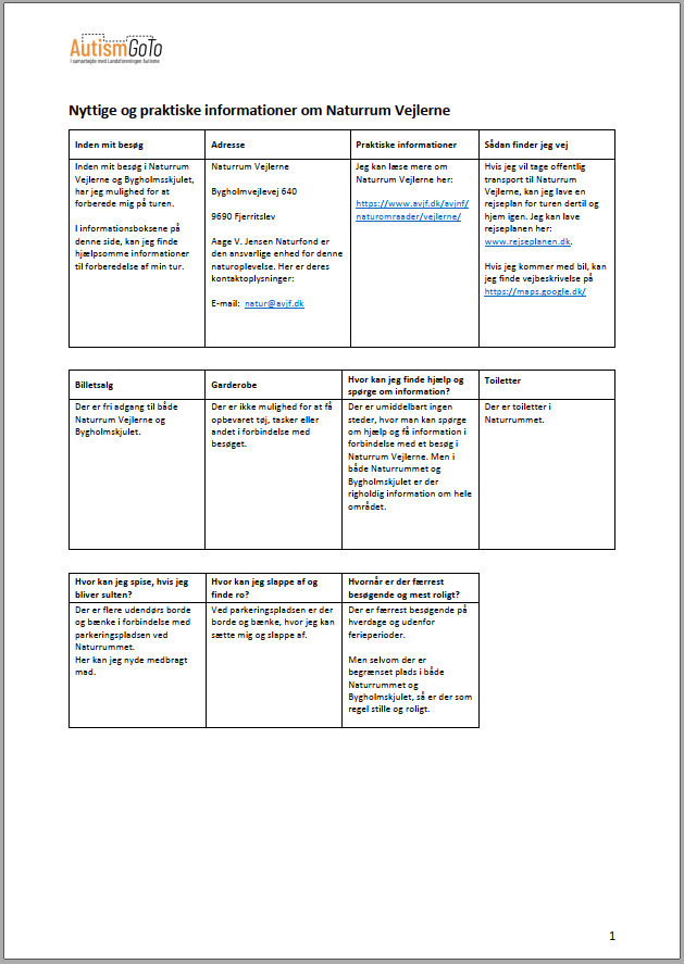 Foto af informationsside - Naturrum Vejlerne