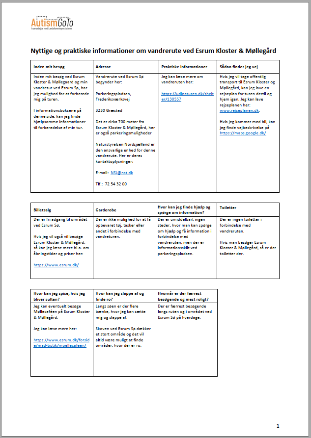 Foto - informationsside Esrum Kloster